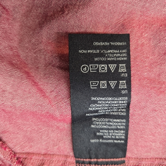 Tommy Hilfiger Womens Button Up Shirt Size M Burgundy/Wine Y2K - Picture 7 of 8